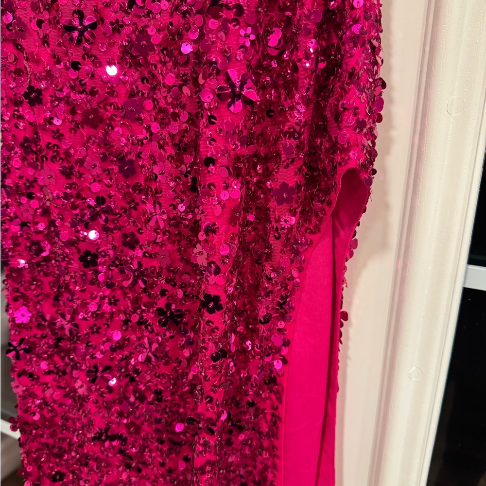 Elegant Pink Mac Duggal Sequin Dress - Picture 3 of 7
